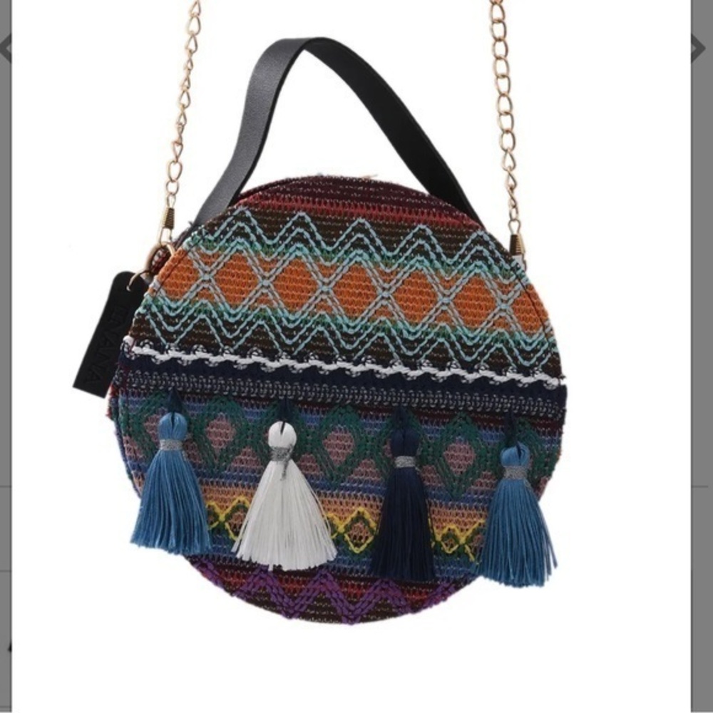 Embroidery Purple Faux Leather Mini Bag